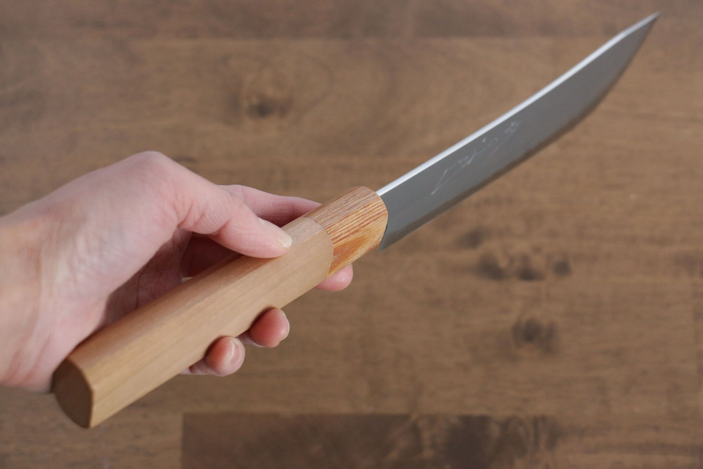 Thương hiệu Jikko Cá voi  Thép trắng Dao đa năng Santoku dao Nhật 180mm gỗ Hoa anh đàoChuôi dao