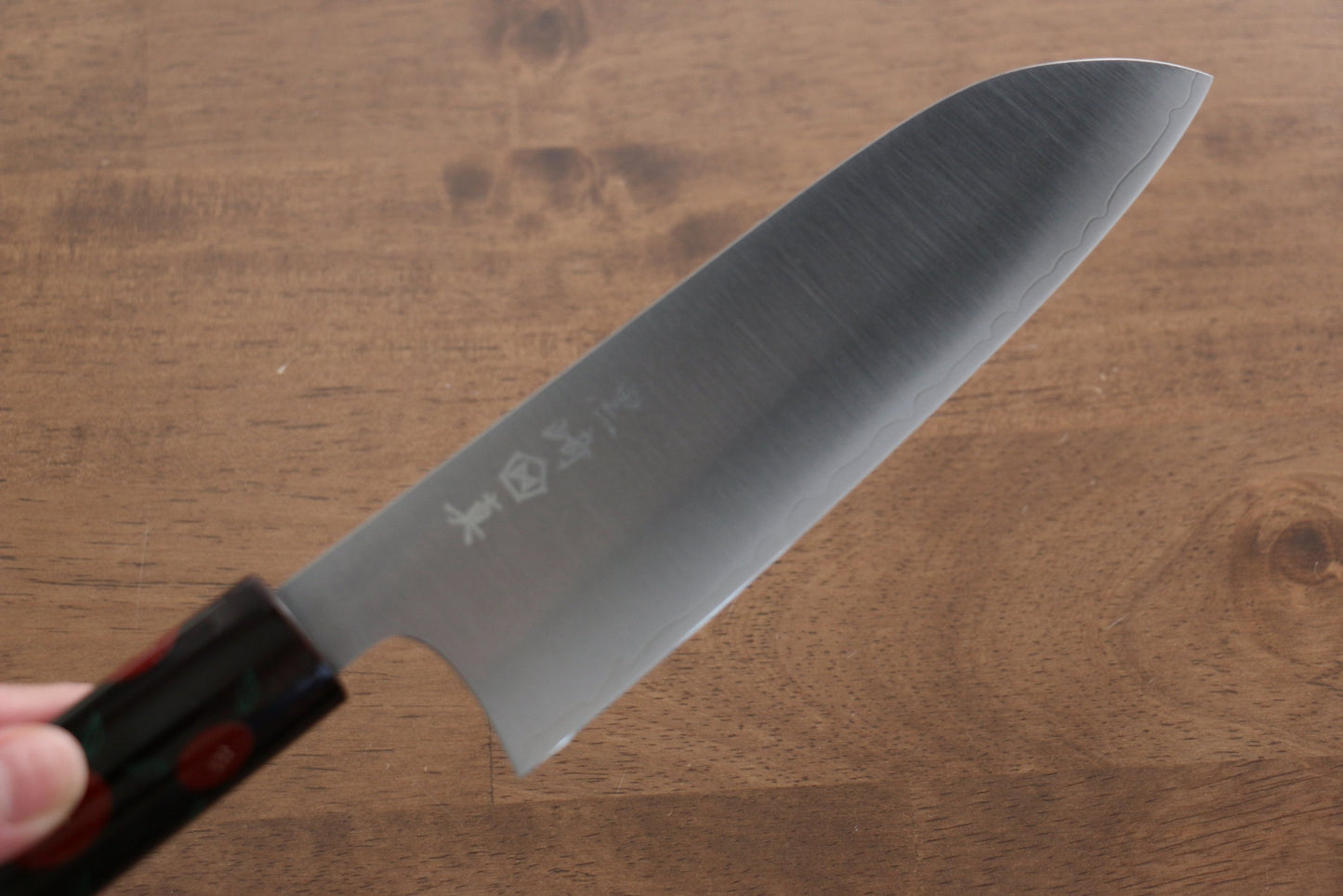 Marke Makoto Kurosaki SPG 2 Poliertes Santoku-Mehrzweckmesser Japanisches Messer 170 mm lackierter Griff