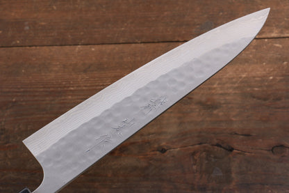 Free ship - Thương hiệu Nao Yamamoto SRS 13 Thép Damascus đen Dao đa năng Gyuto dao Nhật 210mm chuôi dao gỗ Hoa anh đào