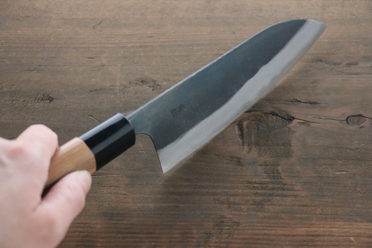 Thương hiệu Nao Yamamoto Thép xanh No.2 Kurouchi Dao đa năng Santoku loại nhỏ dao Nhật 150mm