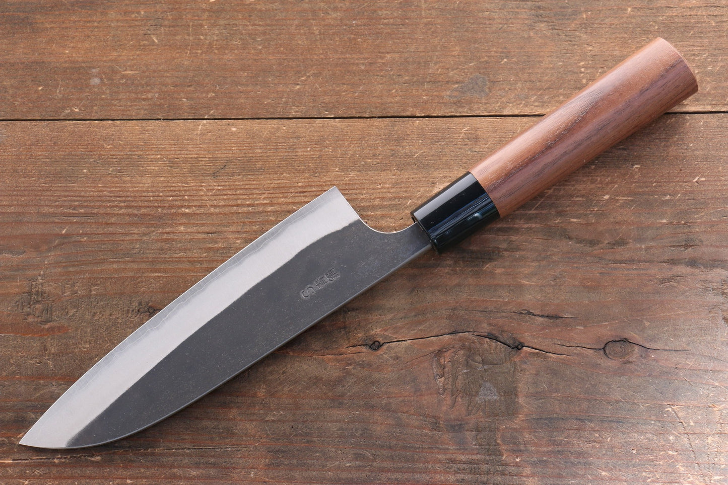 Thương hiệu Nao Yamamoto Thép siêu xanh Kurouchi Dao đa năng Santoku dao Nhật 165mm gỗ cây Óc ChóChuôi dao