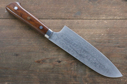 Thương hiệu Nao Yamamoto Không lõi Thép Damascus Dao đa năng Santoku dao Nhật 170mm gỗ LimChuôi dao