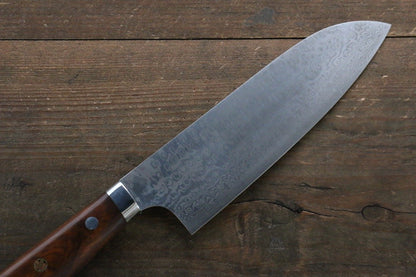 Thương hiệu Nao Yamamoto Không lõi Thép Damascus Dao đa năng Santoku dao Nhật 170mm gỗ LimChuôi dao