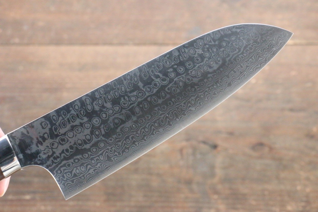 Thương hiệu Nao Yamamoto Không lõi Thép Damascus Dao đa năng Santoku dao Nhật 170mm gỗ LimChuôi dao