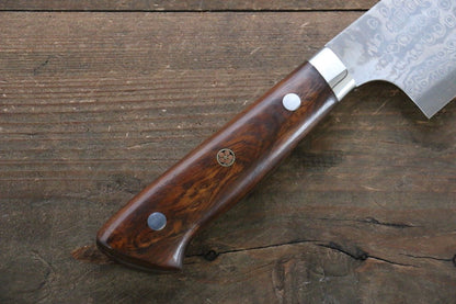 Thương hiệu Nao Yamamoto Không lõi Thép Damascus Dao đa năng Santoku dao Nhật 170mm gỗ LimChuôi dao