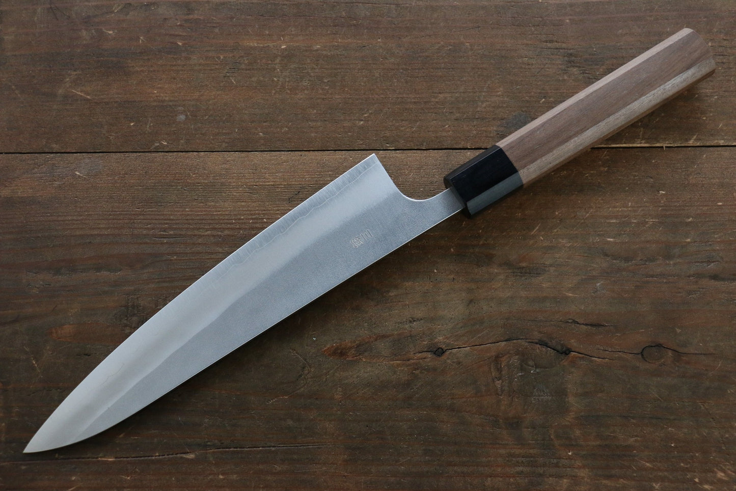 Thương hiệu Nao Yamamoto Thép Bạc No.3 Kỹ nghệ truyền thống Nhật Nashiji Dao đa năng Gyuto dao Nhật 210mm gỗ cây Óc ChóChuôi dao