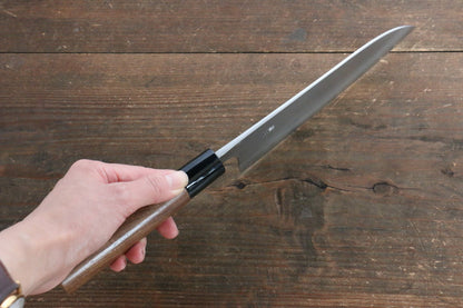 Thương hiệu Nao Yamamoto Thép Bạc No.3 Kỹ nghệ truyền thống Nhật Nashiji Dao đa năng Santoku dao Nhật 165mm gỗ cây Óc ChóChuôi dao