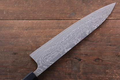 Marke Nao Yamamoto SPG 2 Mehrzweckmesser aus schwarzem Damaststahl, japanisches Gyuto-Messer, 240 mm Griff aus Sandelholz