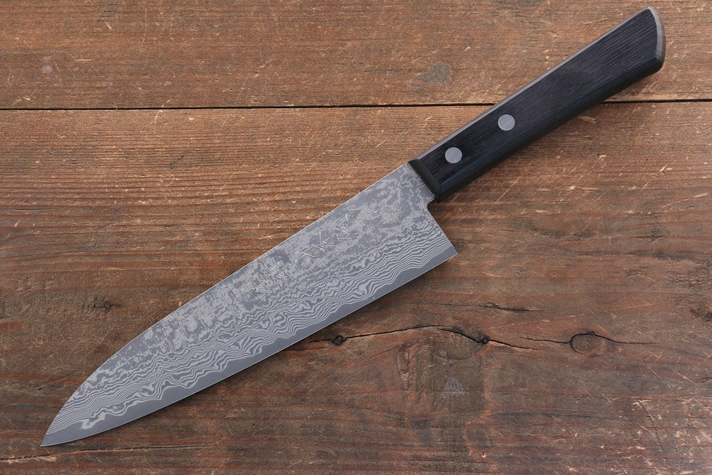 Thương hiệu Nao Yamamoto VG10 Thép Damascus đen Dao đa năng Gyuto dao Nhật 180mm chuôi dao gỗ Pakka đen