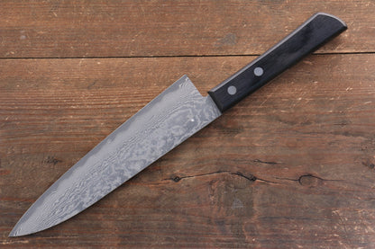 Thương hiệu Nao Yamamoto VG10 Thép Damascus đen Dao đa năng Gyuto dao Nhật 180mm chuôi dao gỗ Pakka đen