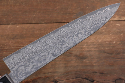 Thương hiệu Nao Yamamoto VG10 Thép Damascus đen Dao đa năng Gyuto dao Nhật 180mm chuôi dao gỗ Pakka đen