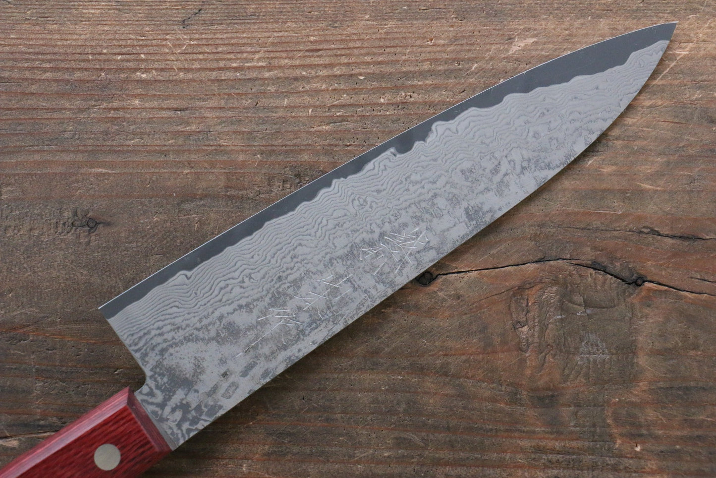 Thương hiệu Nao Yamamoto VG10 Thép Damascus đen Dao đa năng Gyuto dao Nhật 180mm chuôi dao gỗ ép đỏ