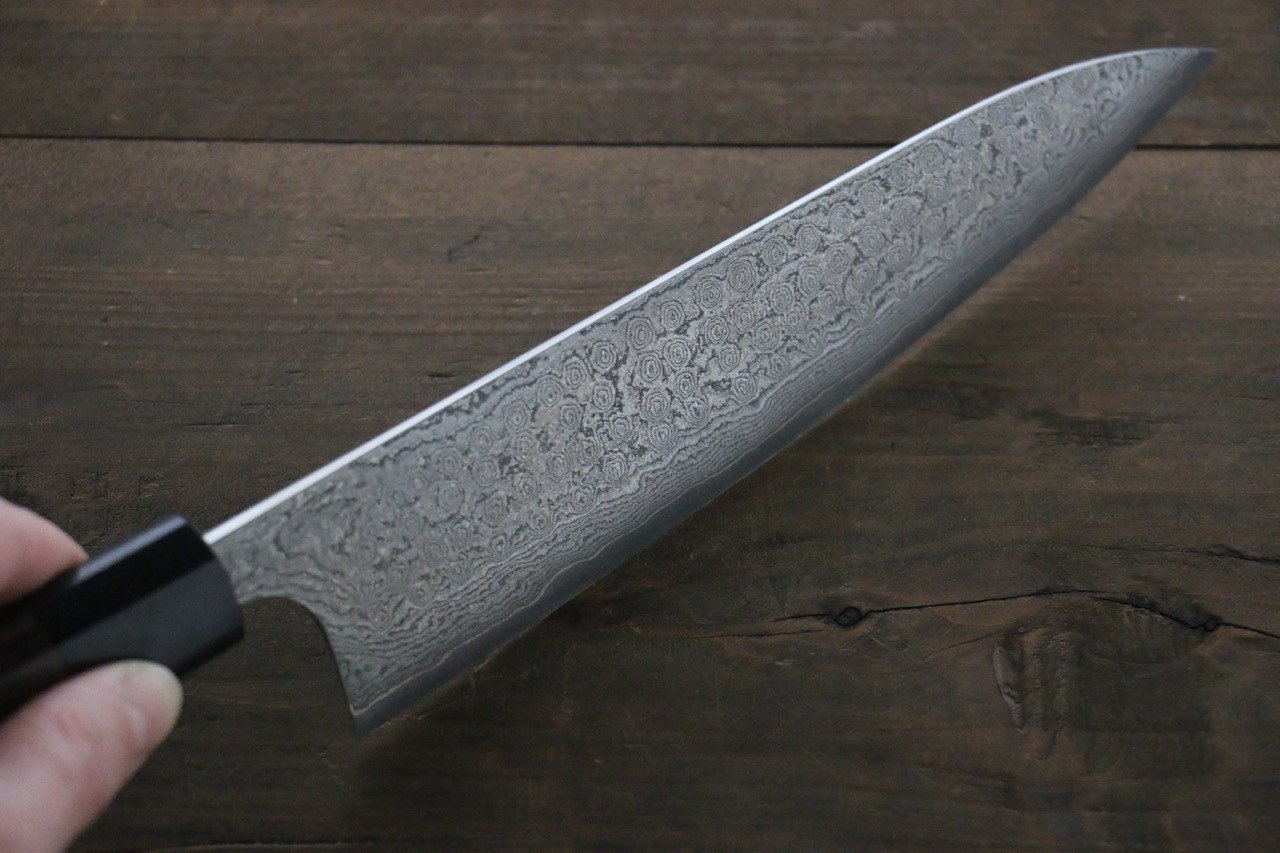 Thương hiệu Nao Yamamoto VG10 Thép Damascus đen Dao đa năng Gyuto dao Nhật 210mm