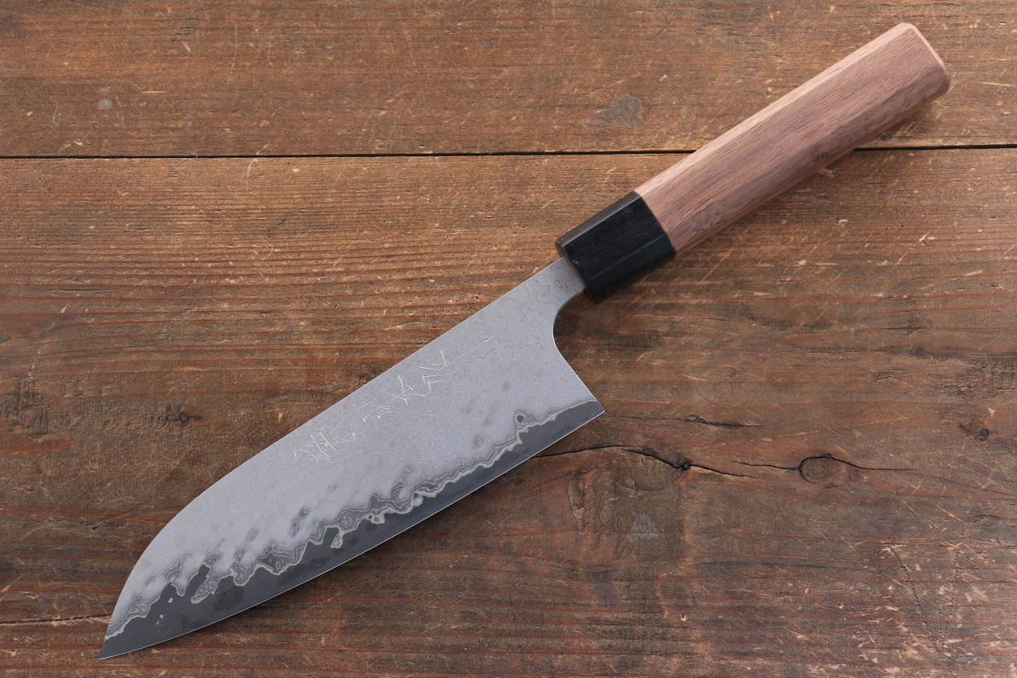 Thương hiệu Nao Yamamoto VG10 Thép Damascus đen Dao đa năng Santoku dao Nhật 165mm gỗ cây Óc ChóChuôi dao