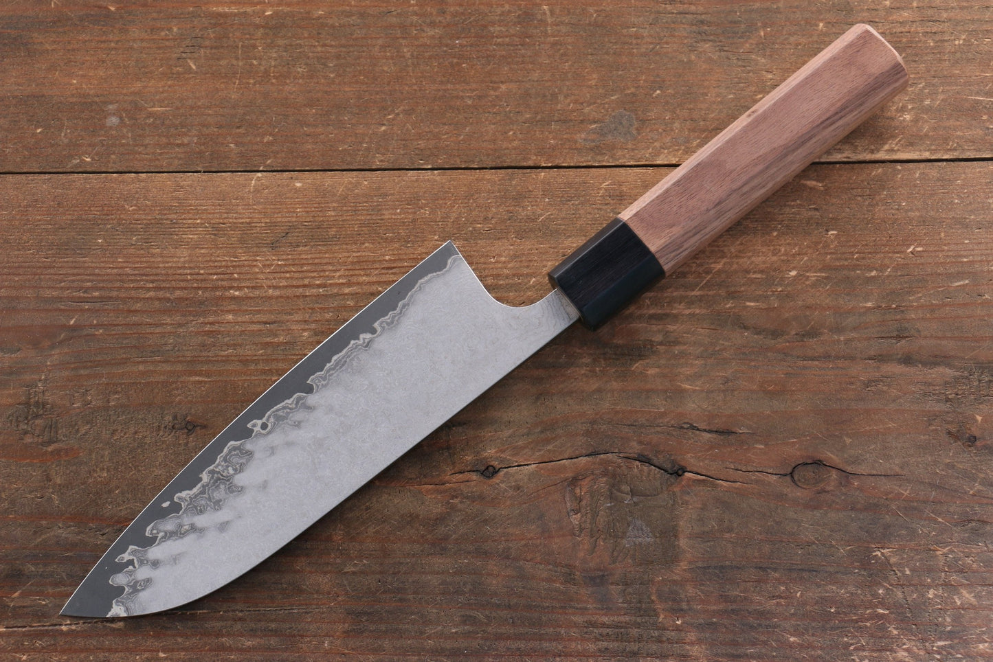 Thương hiệu Nao Yamamoto VG10 Thép Damascus đen Dao đa năng Santoku dao Nhật 165mm gỗ cây Óc ChóChuôi dao