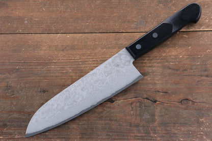 Thương hiệu Nao Yamamoto VG10 Thép Damascus đen Dao đa năng Santoku dao Nhật 180mm chuôi dao gỗ Pakka đen