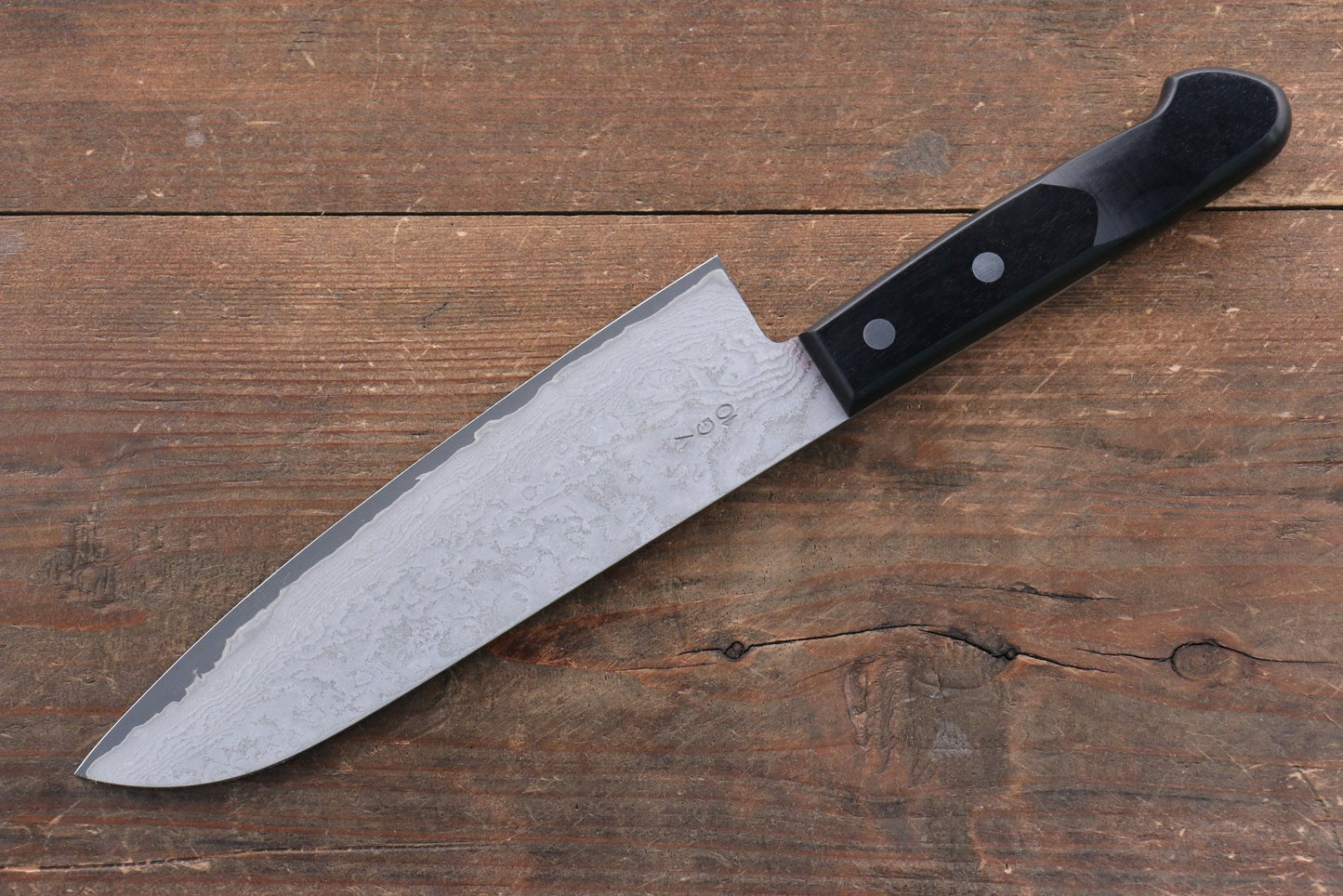 Thương hiệu Nao Yamamoto VG10 Thép Damascus đen Dao đa năng Santoku dao Nhật 180mm chuôi dao gỗ Pakka đen