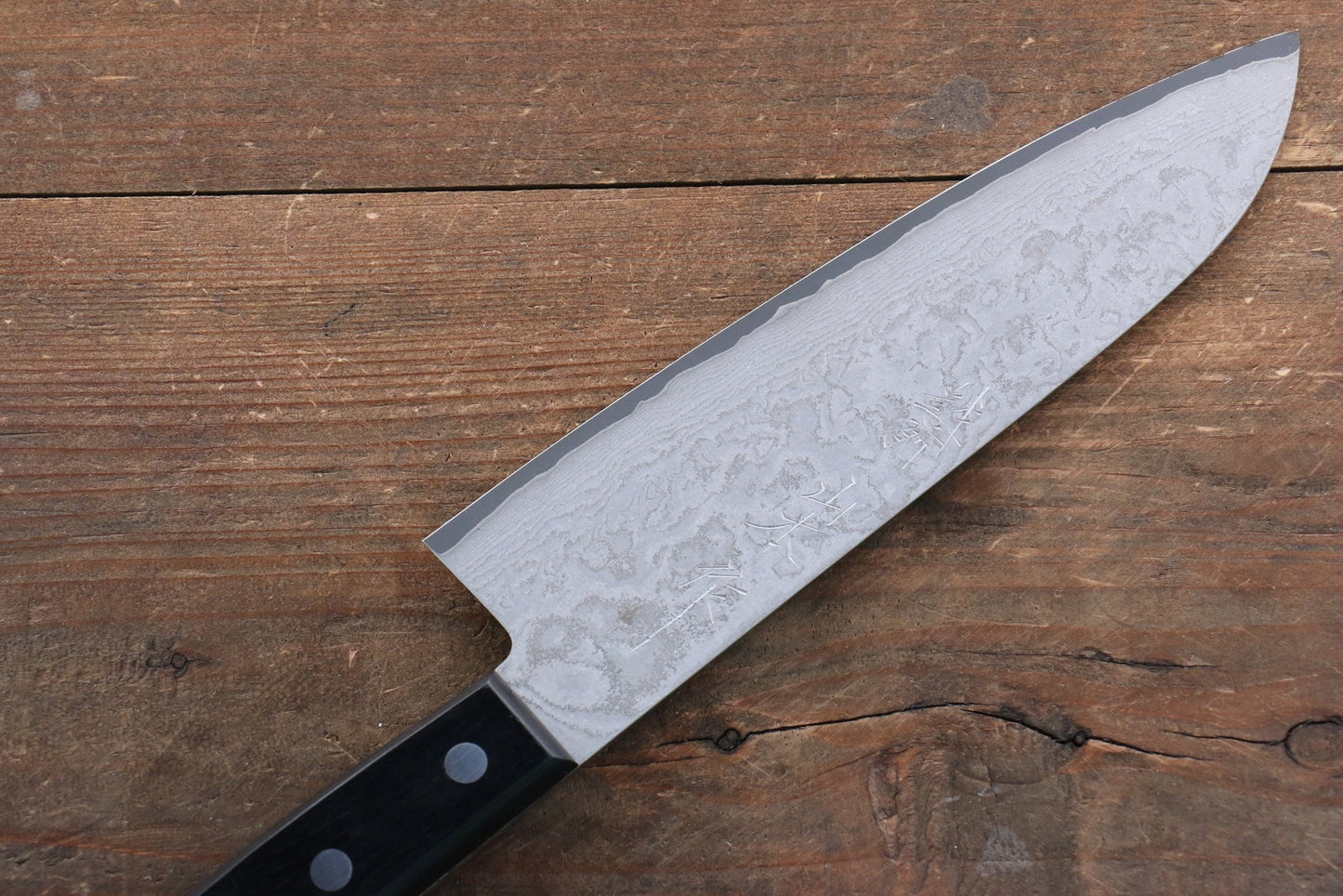 Thương hiệu Nao Yamamoto VG10 Thép Damascus đen Dao đa năng Santoku dao Nhật 180mm chuôi dao gỗ Pakka đen