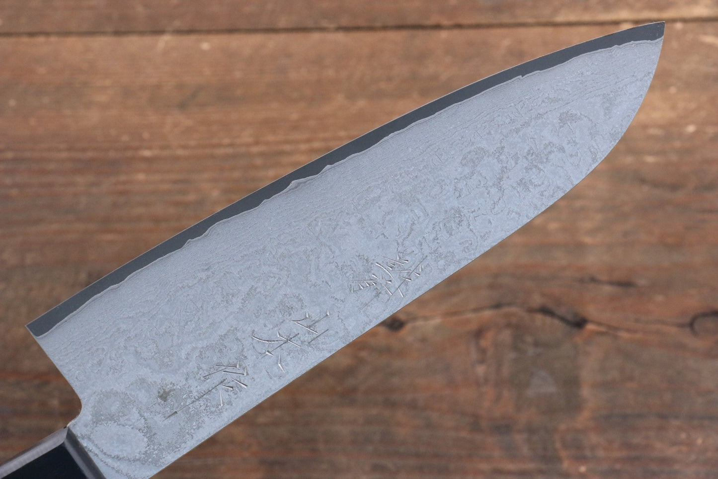 Thương hiệu Nao Yamamoto VG10 Thép Damascus đen Dao đa năng Santoku dao Nhật 180mm chuôi dao gỗ Pakka đen