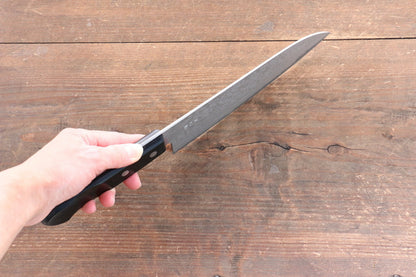 Thương hiệu Nao Yamamoto VG10 Thép Damascus đen Dao đa năng Santoku dao Nhật 180mm chuôi dao gỗ Pakka đen