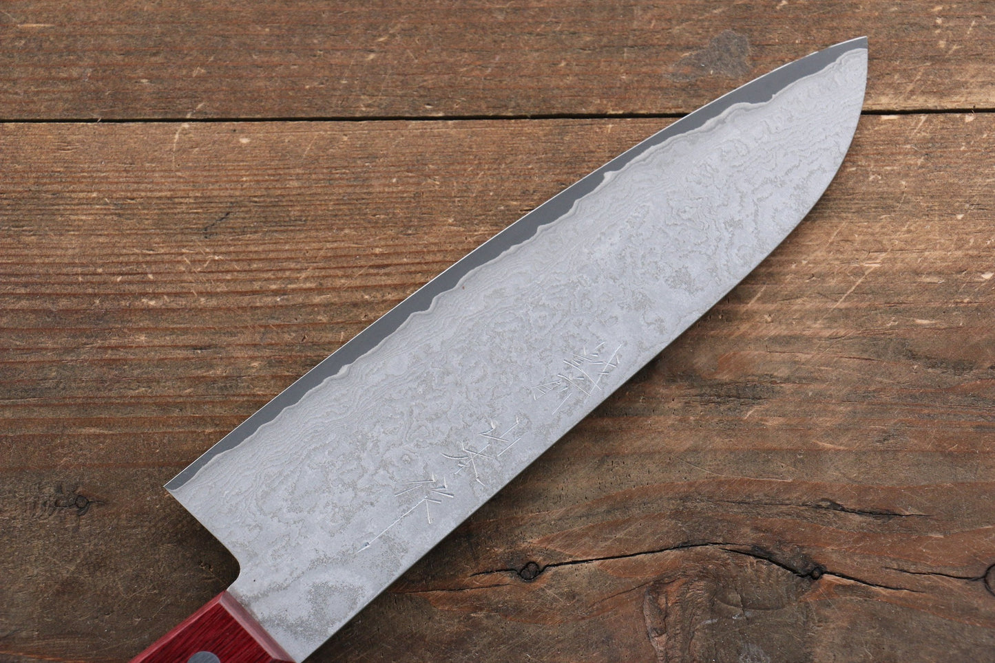 Thương hiệu Nao Yamamoto VG10 Thép Damascus đen Dao đa năng Santoku dao Nhật 180mm gỗ ép đỏChuôi dao