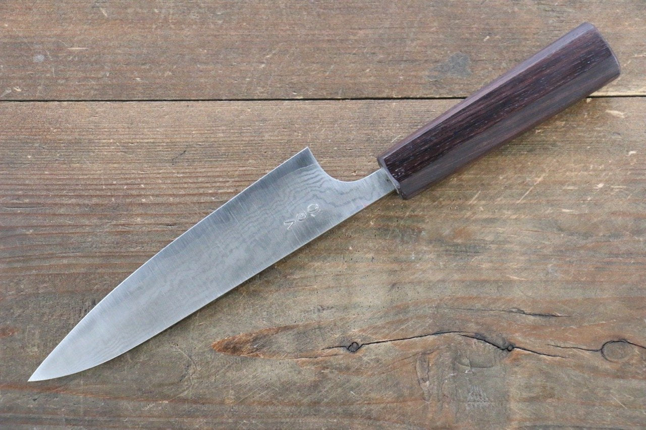 Thương hiệu Nao Yamamoto VG10 Thép Damascus Dao nhỏ đa năng Petty dao Nhật 130mm gỗ Đàn HươngChuôi dao