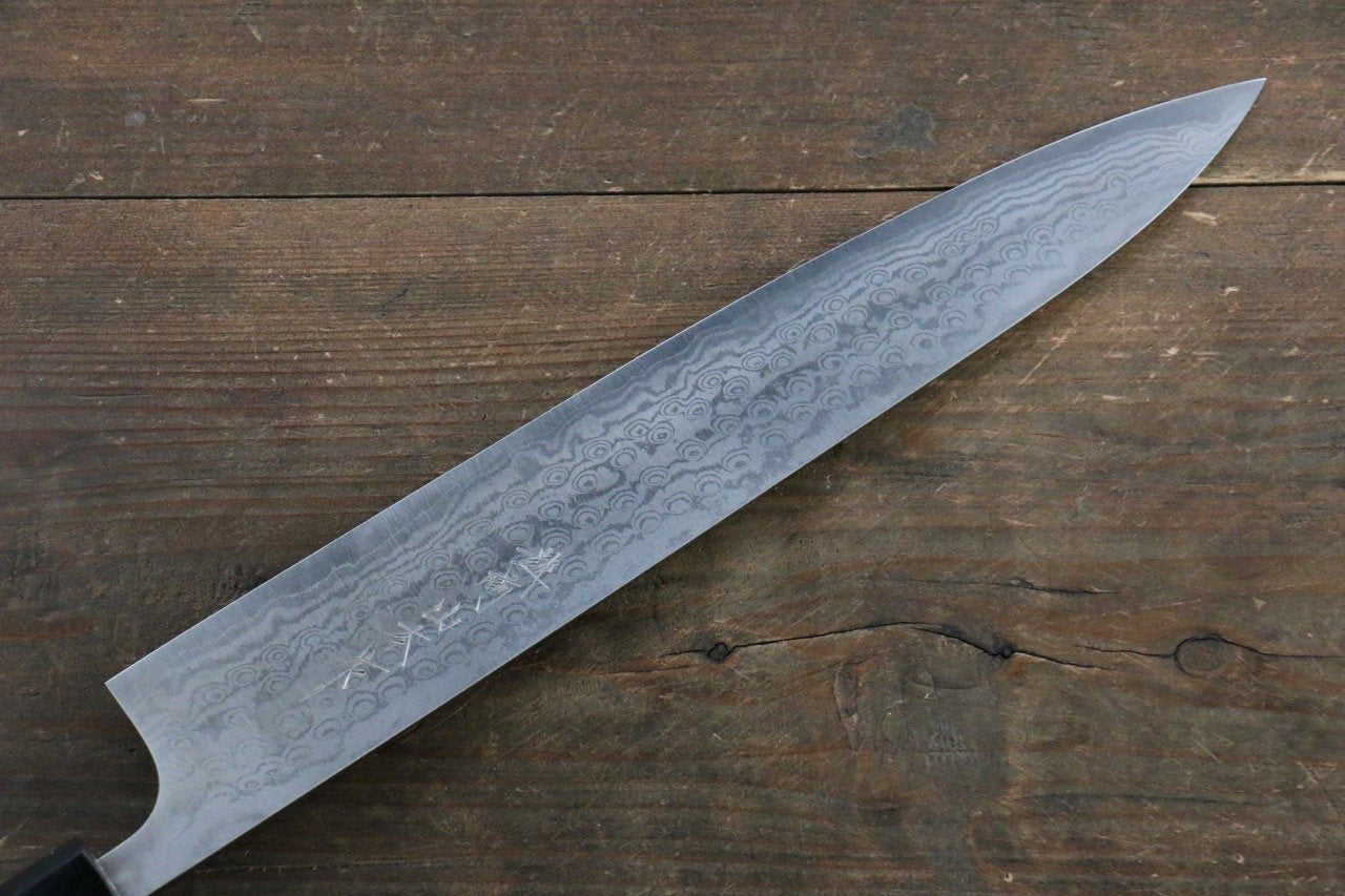 Thương hiệu Nao Yamamoto VG10 Thép Damascus Dao lọc gân chuyên dụng Sujihiki dao Nhật 270mm gỗ Thủy TùngChuôi dao