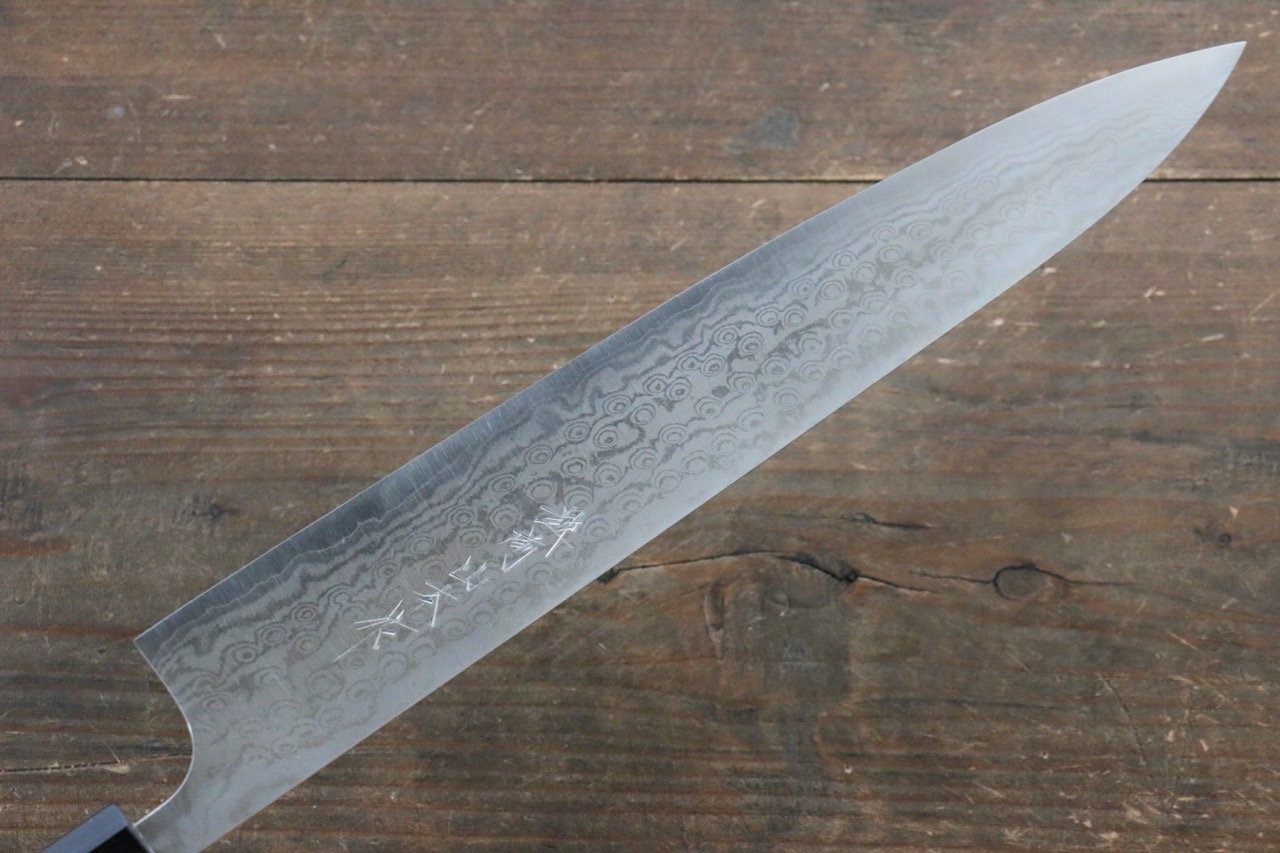 Thương hiệu Nao Yamamoto VG10 Thép Damascus Dao lọc gân chuyên dụng Sujihiki dao Nhật 270mm gỗ Thủy TùngChuôi dao