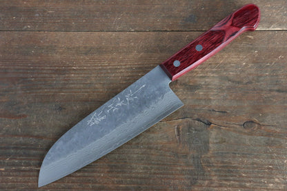 Thương hiệu Nao Yamamoto VG10 Thép Damascus rèn thủ công Dao đa năng Santoku dao Nhật 170mm chuôi dao gỗ ép đỏ