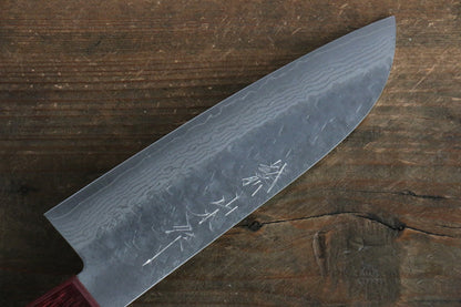 Thương hiệu Nao Yamamoto VG10 Thép Damascus rèn thủ công Dao đa năng Santoku dao Nhật 170mm chuôi dao gỗ ép đỏ