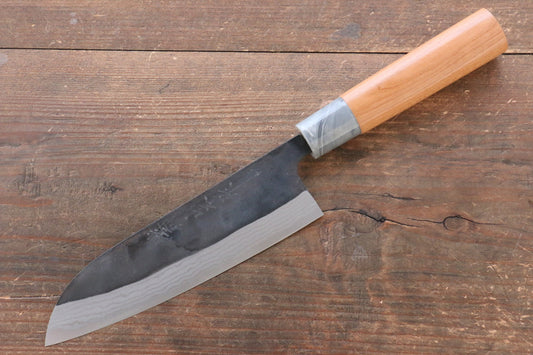 Thương hiệu Nao Yamamoto Thép trắng No.2 Kurouchi Thép Damascus Dao đa năng Santoku dao Nhật 170mm chuôi dao gỗ Anh đào mỹ