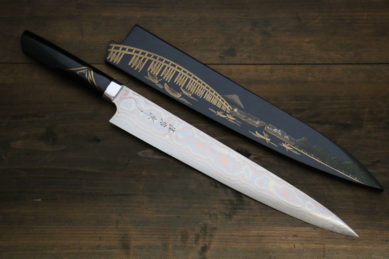 Takeshi Saji Damascus Japanese Sujihiki Sushi Chef Knife 270mm - Japanny - Best Japanese Knife
