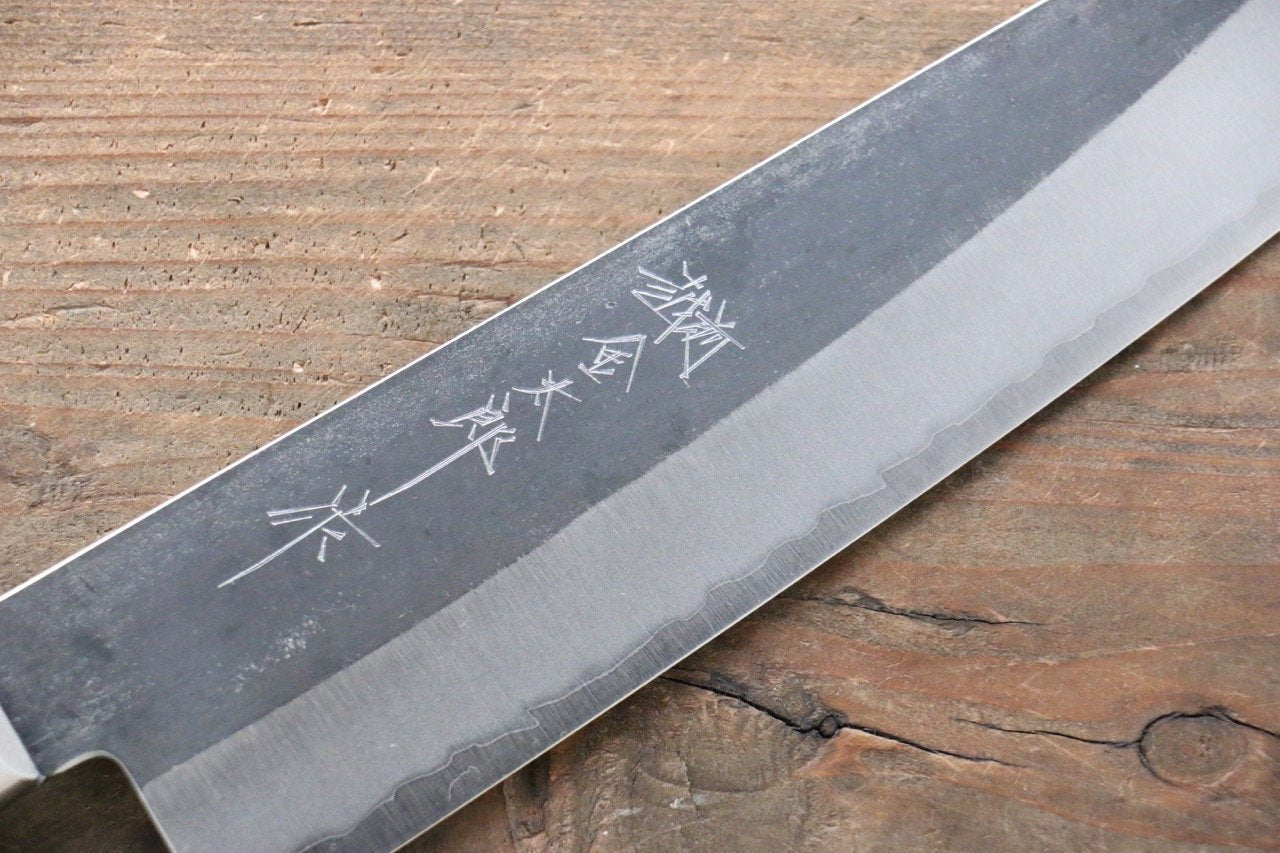 Marke Yoshimi Kato Superblauer Stahl Kurouchi Mehrzweckmesser Gyuto Japanisches Messer 210 mm gepresster Holzmessergriff