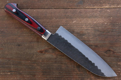 Thương hiệu Yoshimi Kato Thép siêu xanh Kurouchi Rèn thủ công (hình tròn) Dao đa năng Santoku dao Nhật 160mm gỗ ép Chuôi dao