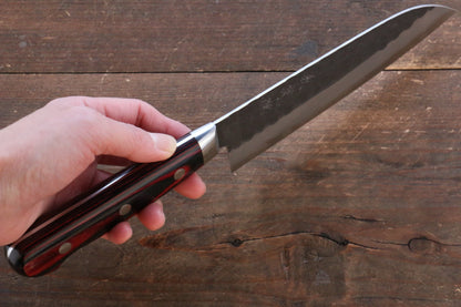 Thương hiệu Yoshimi Kato Thép siêu xanh Kurouchi Rèn thủ công (hình tròn) Dao đa năng Santoku dao Nhật 160mm gỗ ép Chuôi dao