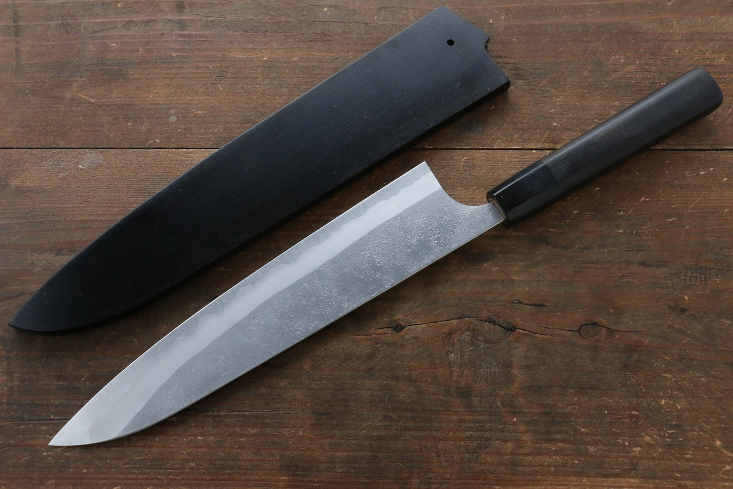 Marke Yoshimi Kato Ultragrüner Stahl Traditionelle japanische Technologie Nashiji Mehrzweckmesser Gyuto Japanisches Messer 240 mm lackiert Messergriff Inklusive Scheide