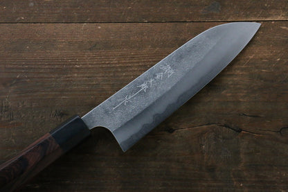 Thương hiệu Yoshimi Kato Thép siêu xanh Kỹ nghệ truyền thống Nhật Nashiji Dao đa năng Santoku dao Nhật 165mm gỗ Honduras đenChuôi dao