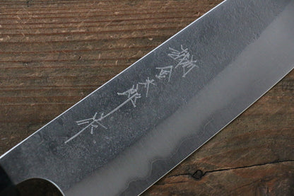 Thương hiệu Yoshimi Kato Thép siêu xanh Kỹ nghệ truyền thống Nhật Nashiji Dao đa năng Santoku dao Nhật 165mm gỗ Honduras đenChuôi dao