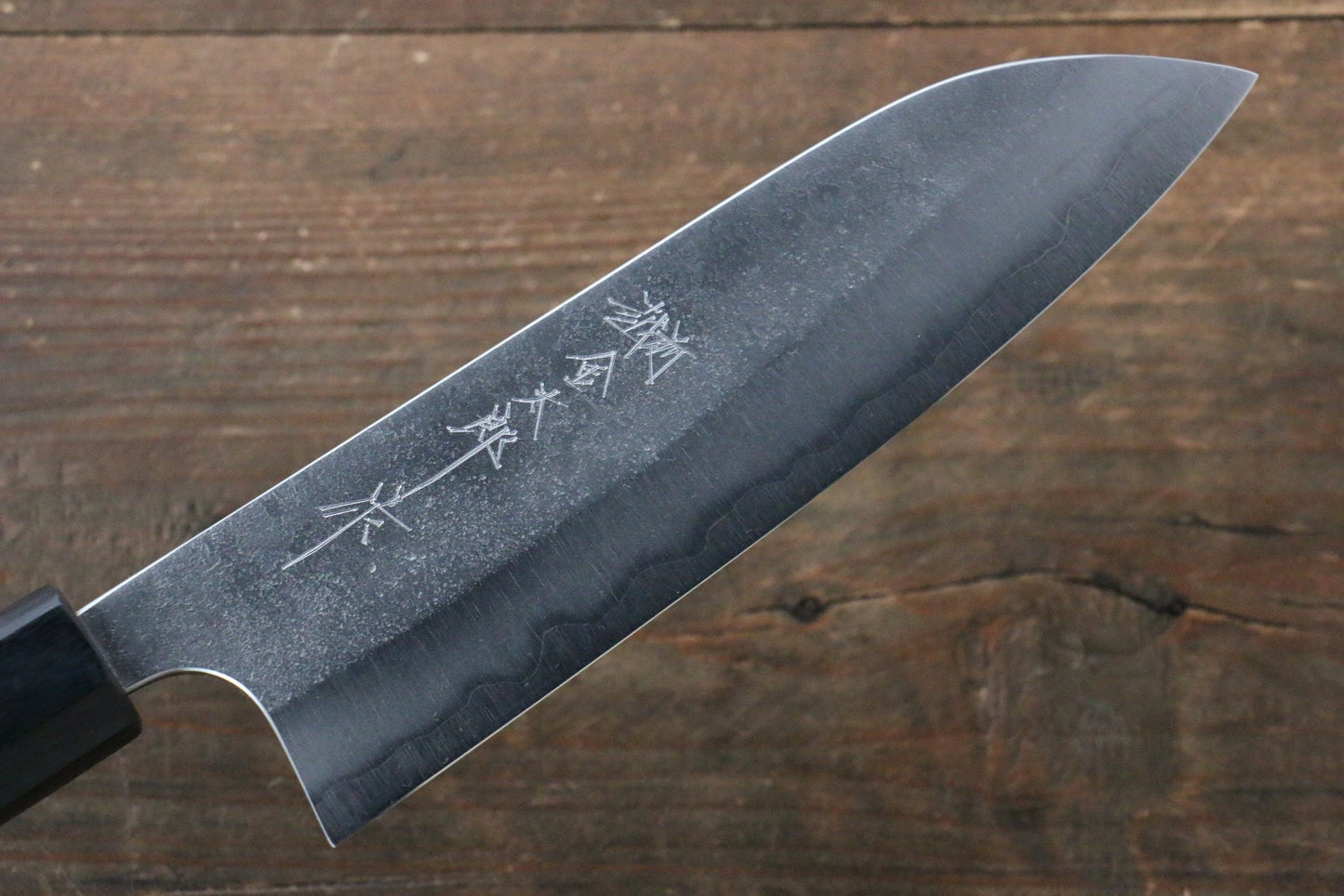 Thương hiệu Yoshimi Kato Thép siêu xanh Kỹ nghệ truyền thống Nhật Nashiji Dao đa năng Santoku dao Nhật 165mm gỗ Honduras đenChuôi dao