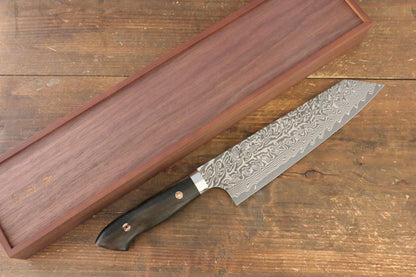 Thương hiệu Yoshimi Kato R2/SG2 Thép Damascus Dao đa năng Bunka dao Nhật 200mm gỗ cây Hồng đenChuôi dao