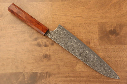 Thương hiệu Yoshimi Kato R2/SG2 Thép Damascus Dao đa năng Gyuto dao Nhật 210mm sơn mài vân gỗ Tuyết TùngChuôi dao