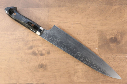 Thương hiệu Yoshimi Kato R2/SG2 Thép Damascus Dao đa năng Gyuto dao Nhật 210mm Nhựa Acrylic ĐenChuôi dao