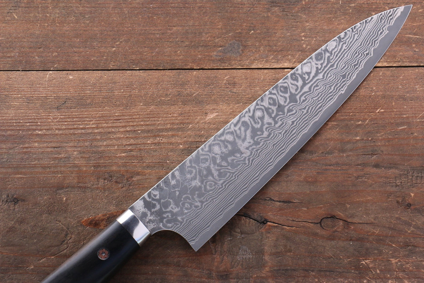 Thương hiệu Yoshimi Kato R2/SG2 Thép Damascus Dao đa năng Gyuto dao Nhật 210mm gỗ cây Hồng đenChuôi dao