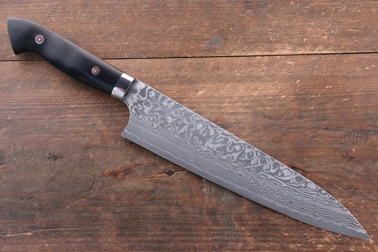 Thương hiệu Yoshimi Kato R2/SG2 Thép Damascus Dao đa năng Gyuto dao Nhật 210mm chuôi dao gỗ cây Hồng đen