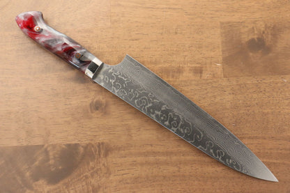 Thương hiệu Yoshimi Kato R2/SG2 Thép Damascus Dao đa năng Gyuto dao Nhật 210mm nhựa Acrylic đỏChuôi dao