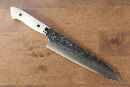 Thương hiệu Yoshimi Kato R2/SG2 Thép Damascus Dao đa năng Gyuto dao Nhật 210mm Nhựa Acrylic TrắngChuôi dao