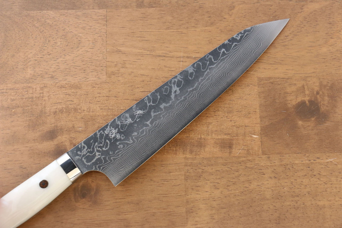 Thương hiệu Yoshimi Kato R2/SG2 Thép Damascus Dao đa năng Gyuto dao Nhật 210mm Nhựa Acrylic TrắngChuôi dao