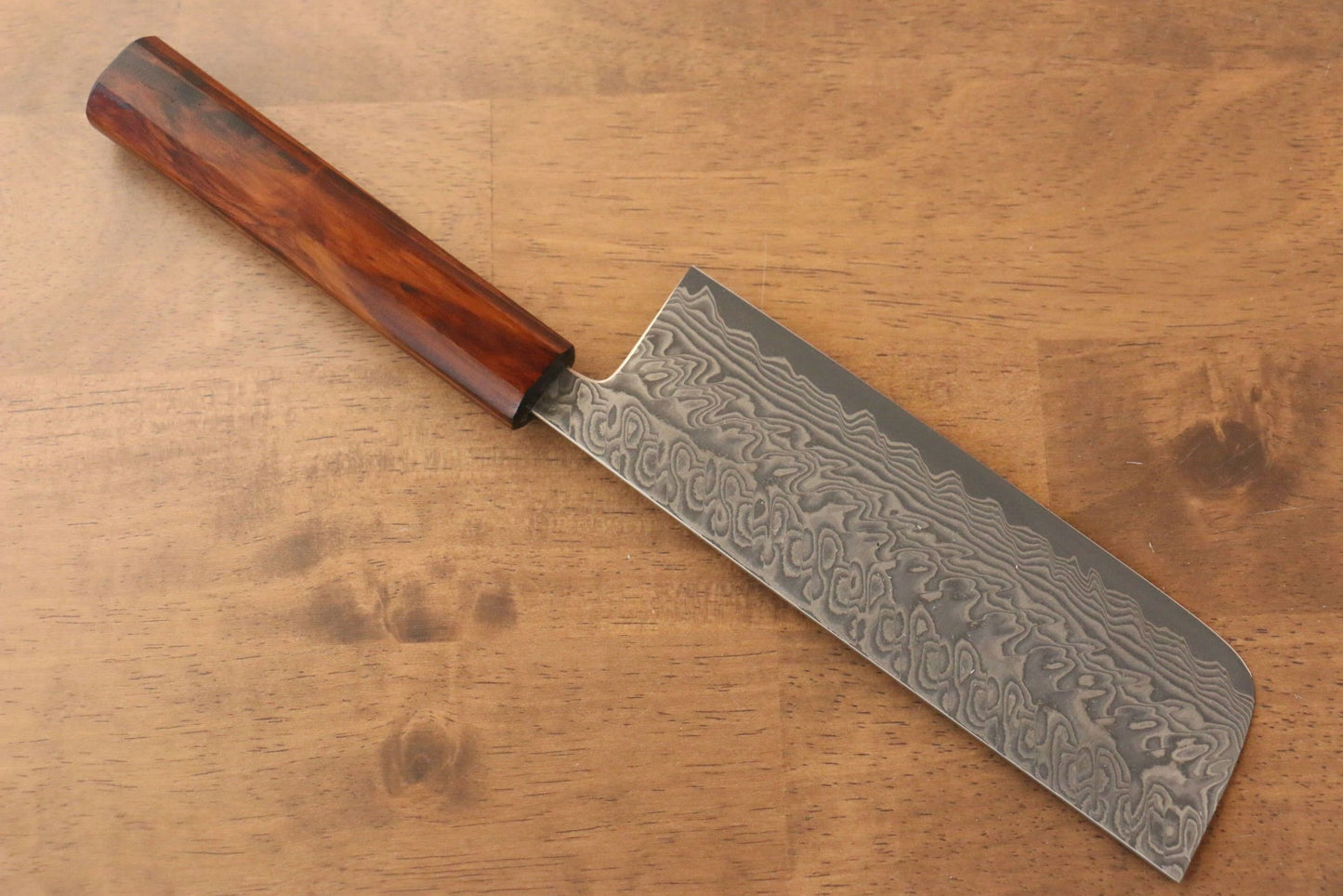 Thương hiệu Yoshimi Kato R2/SG2 Thép Damascus Dao thái rau chuyên dụng Nakiri dao Nhật 165mm sơn mài vân gỗ Tuyết TùngChuôi dao