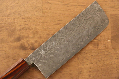 Thương hiệu Yoshimi Kato R2/SG2 Thép Damascus Dao thái rau chuyên dụng Nakiri dao Nhật 165mm sơn mài vân gỗ Tuyết TùngChuôi dao