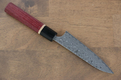 Thương hiệu Yoshimi Kato R2/SG2 Thép Damascus Dao nhỏ đa năng Petty dao Nhật 120mm gỗ Tim TímChuôi dao